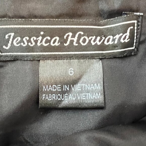 Jessica Howard Floral Midi Dress, Size 6, Green/White/Black, Square Neck - Picture 6 of 9